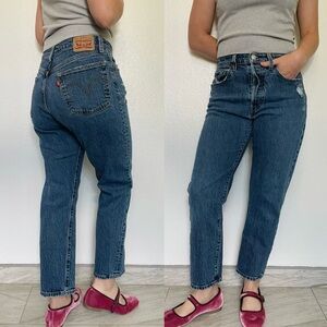 Levi’s | 501s Dark Wash Straight Tapered Ankle Jeans